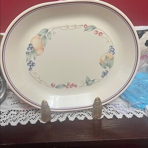 Corelle Abundance Serving Platter Corning Oval Serving Dish with Fruit Pattern